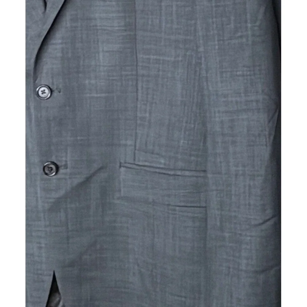 Lauren Gray Textured Suit Jacket Blazer Two Button Lapel Pocket Formal‎